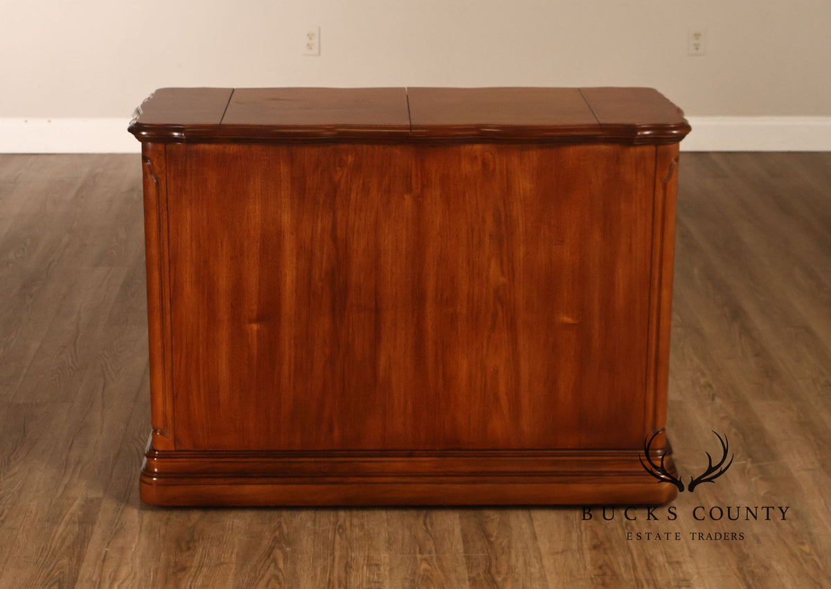 American Drew French Country Style Walnut Flip Top Server
