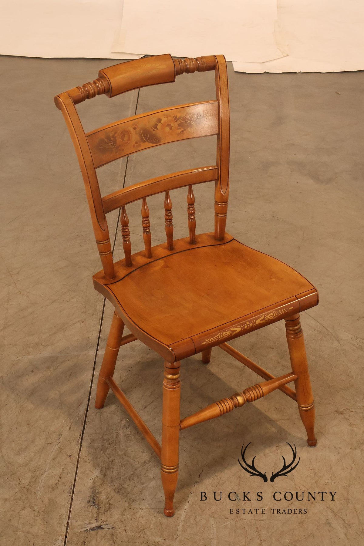 L. Hitchcock Harvest Painted Desk Chair
