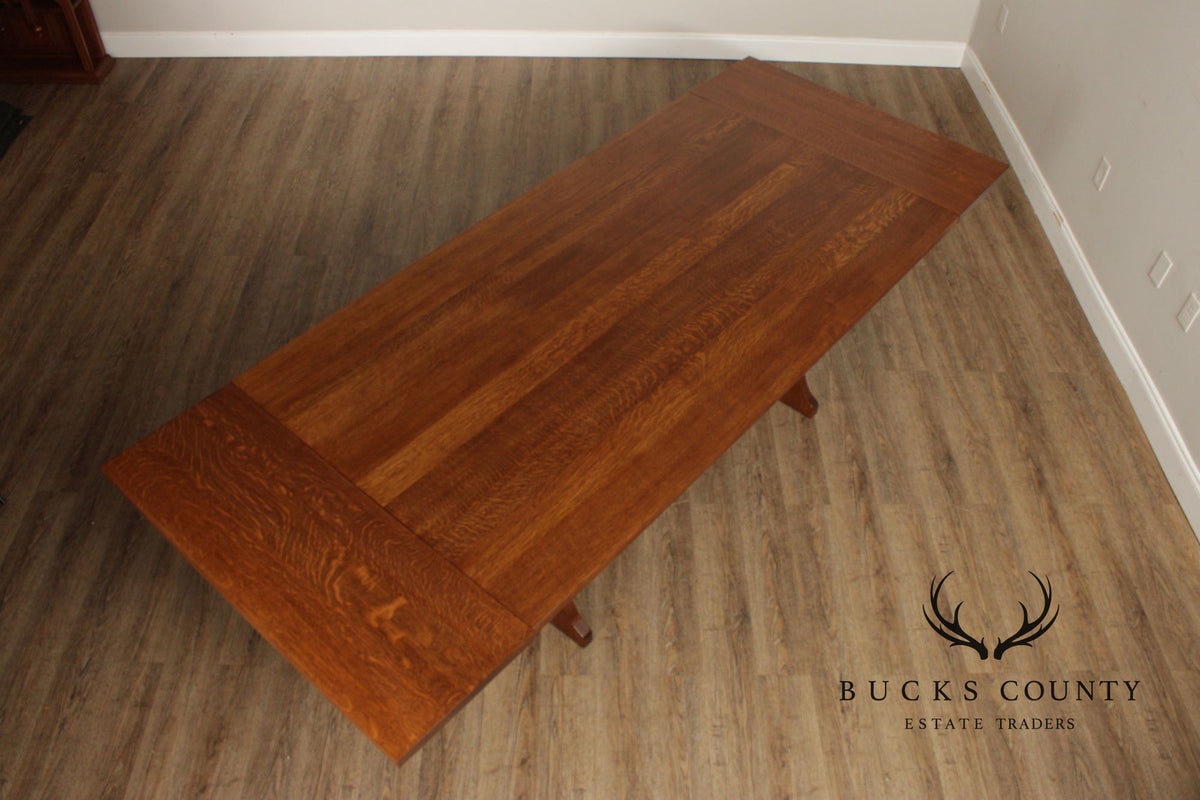 Stickley Mission Collection Expandable Oak Keyhole Dining Table