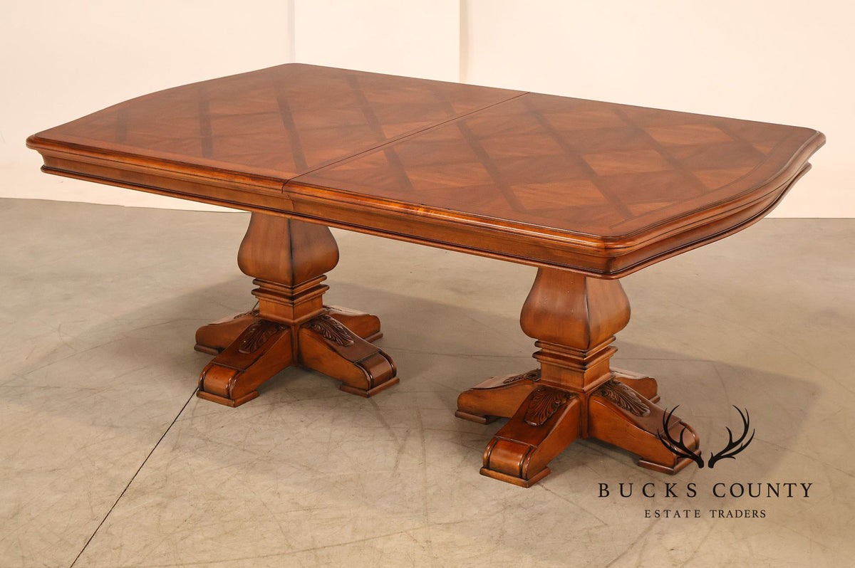 Ethan Allen Tuscany Verona Double Pedestal Extendable Dining Table