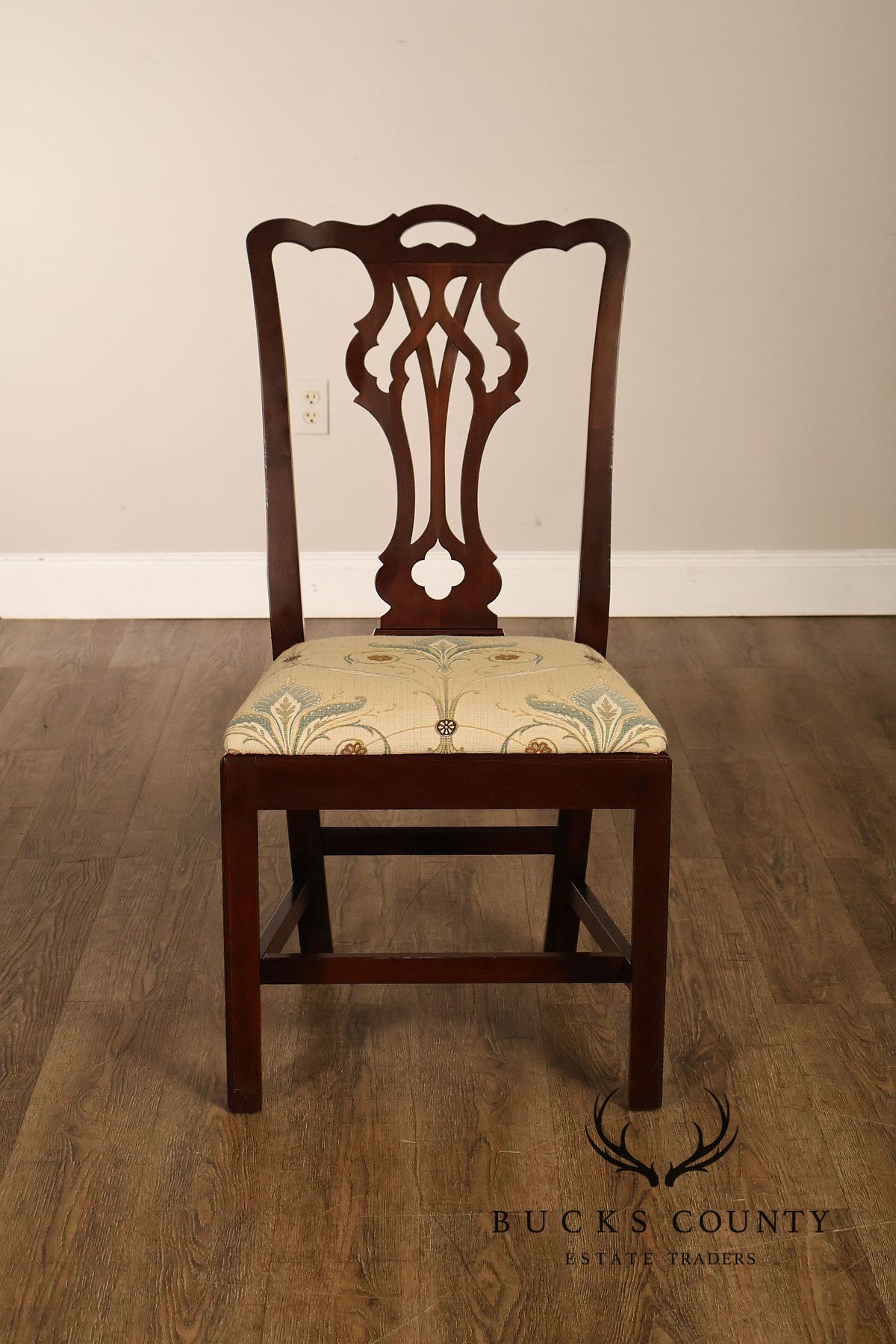 Statton Chippendale Style Set of Six Cherry Dining Chairs