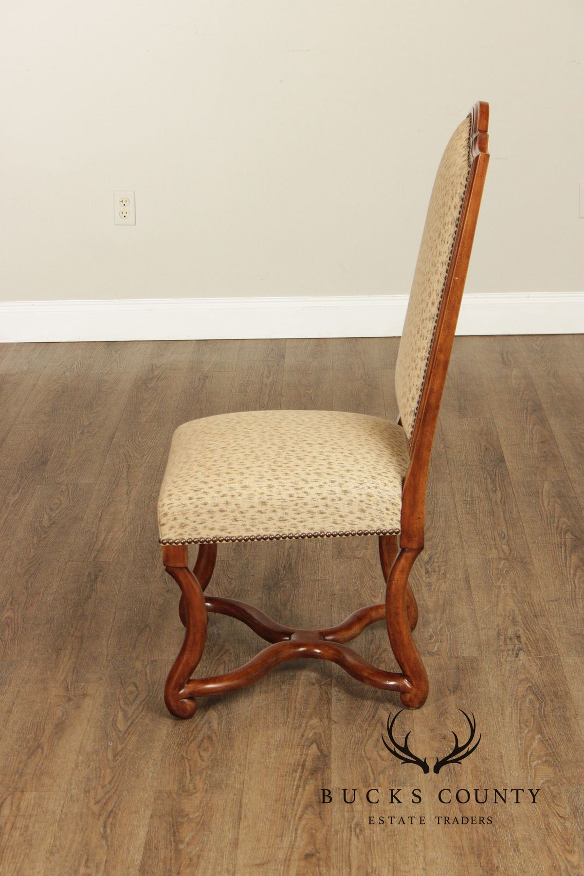 Minton-Spidell Set Of Four Os De Mouton Style 'Dauphine' Walnut Dining Chairs