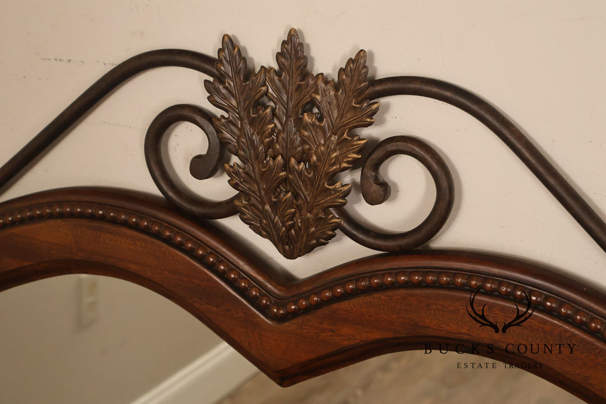 Drexel Heritage Covington Park Wood Framed Beveled Wall Mirror With Wrought Iron Scrollwork