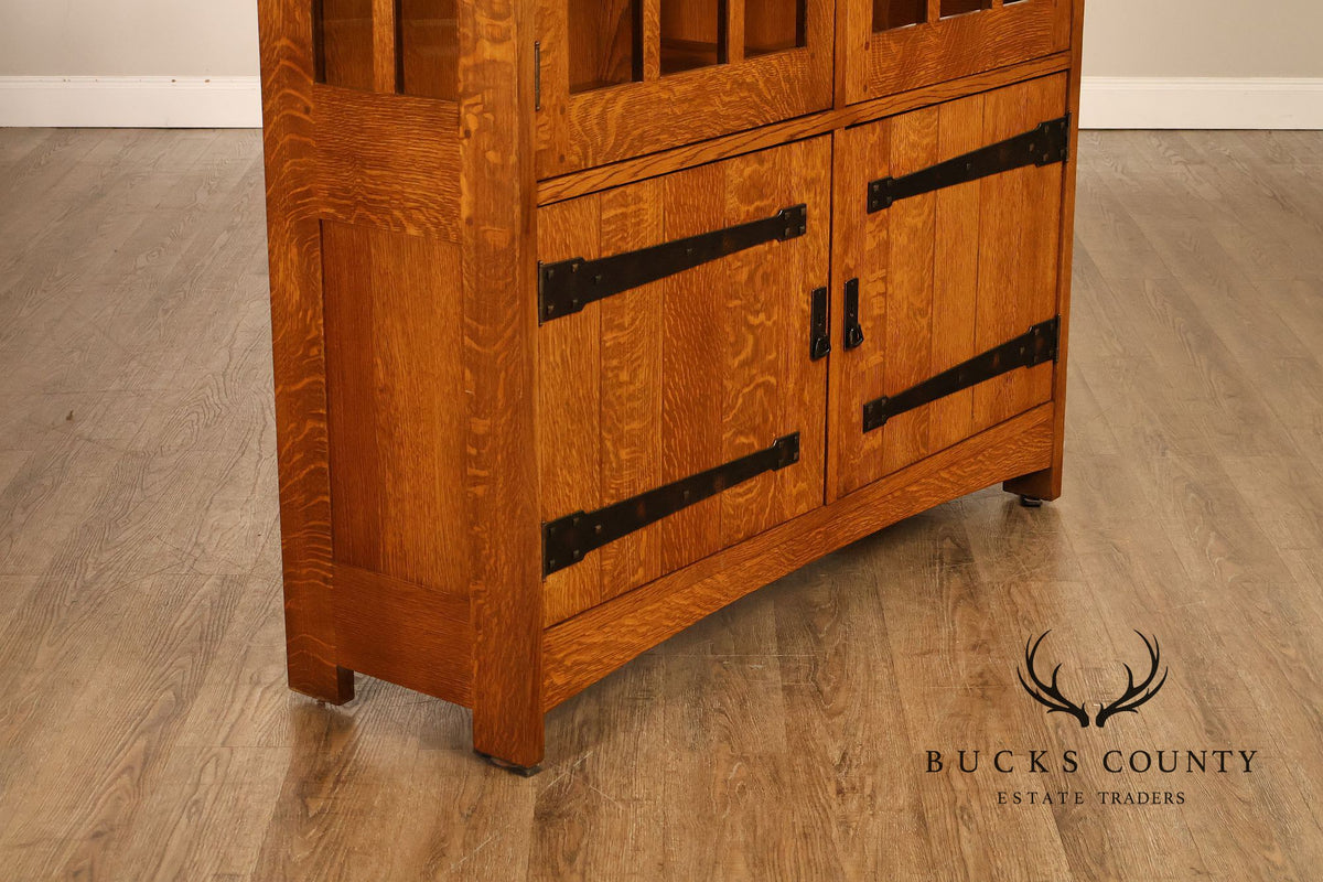 Stickley Mission Collection Oak China Cabinet With Strap Hardware