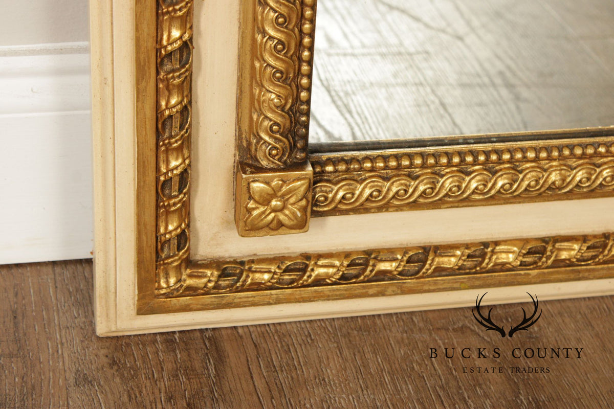 Vintage French Neoclassical Style Partial Gilt Trumeau Mirror