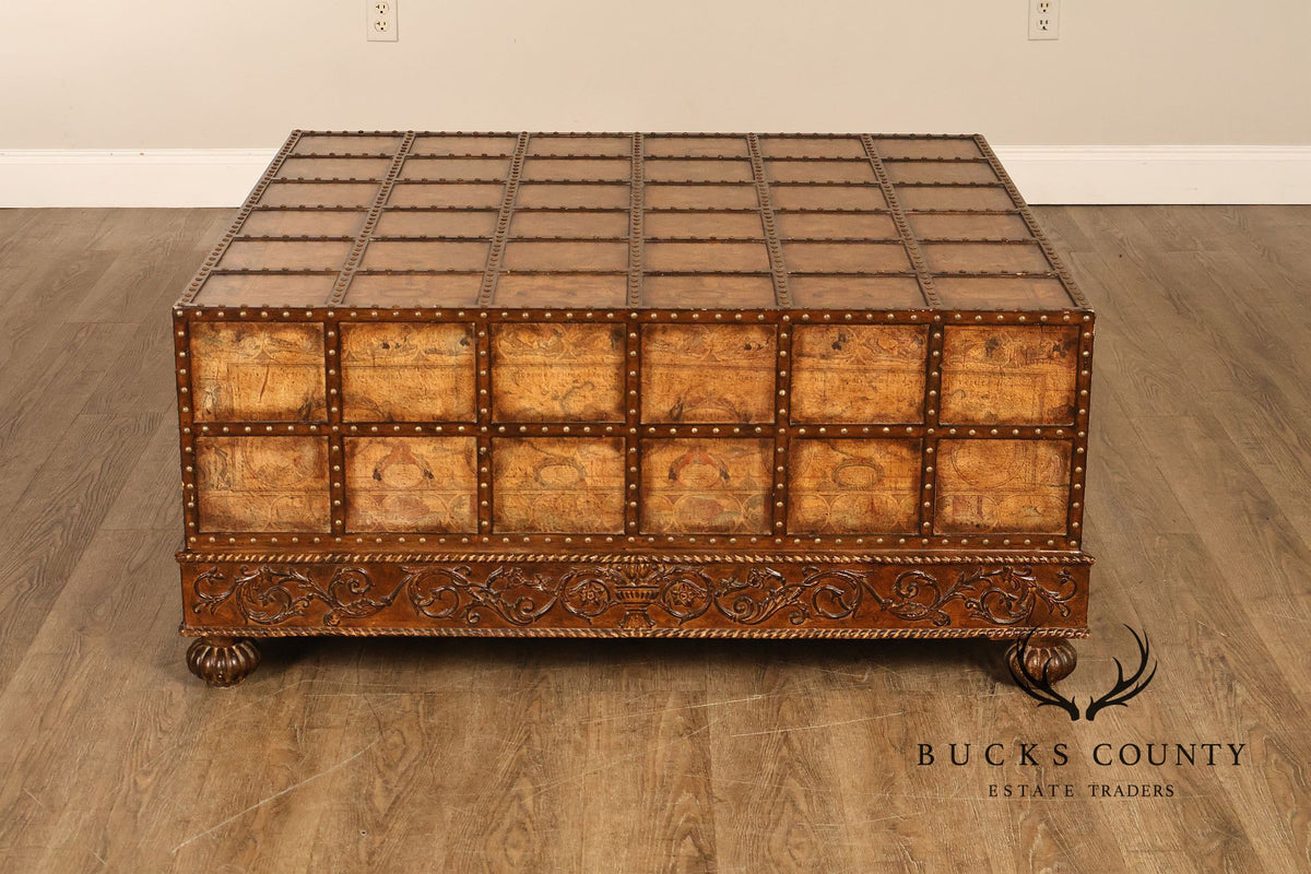 Pulaski 'Espaigne' Large Square Old World Map Storage Coffee Table
