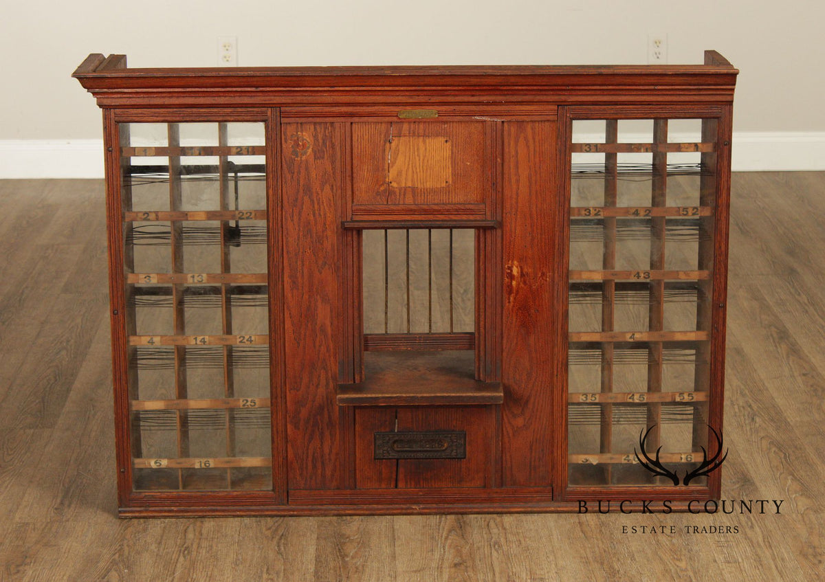 Antique Baltimore, MD Oak Post Office Mailbox Window