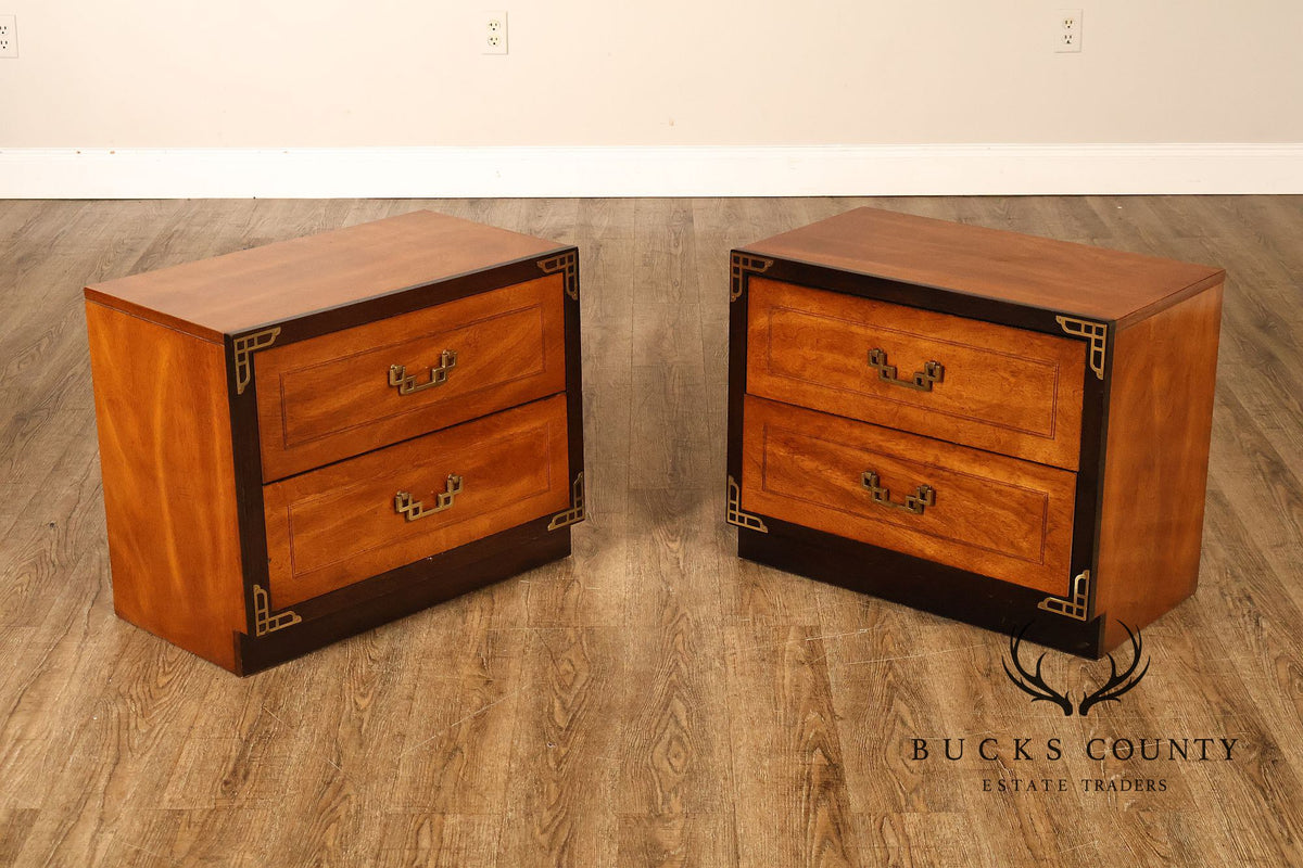 Vintage Bassett Chinoiserie Style Nightstands