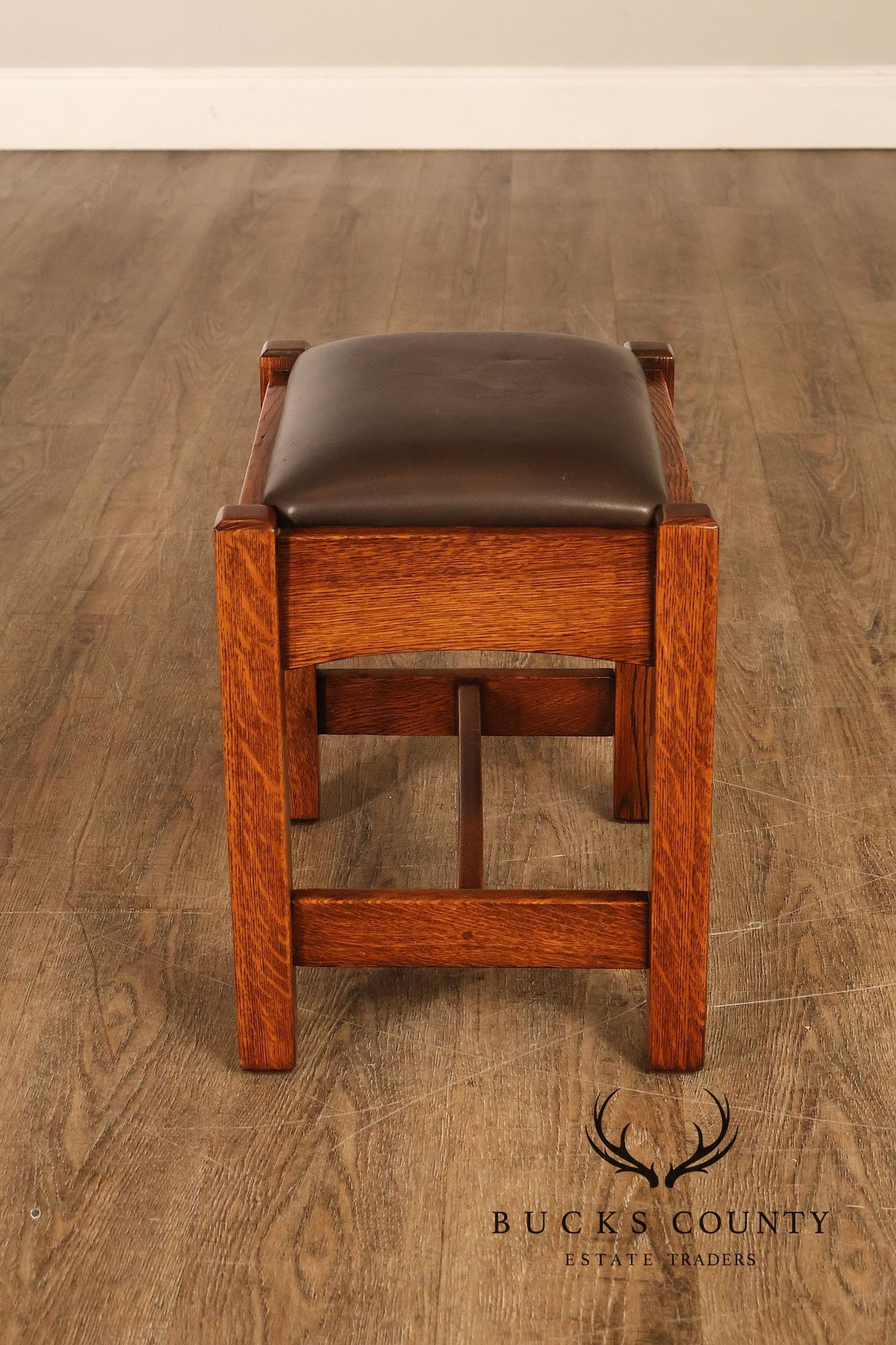 Antique Stickley Brothers Mission Oak Arts And Crafts Footstool Ottoman