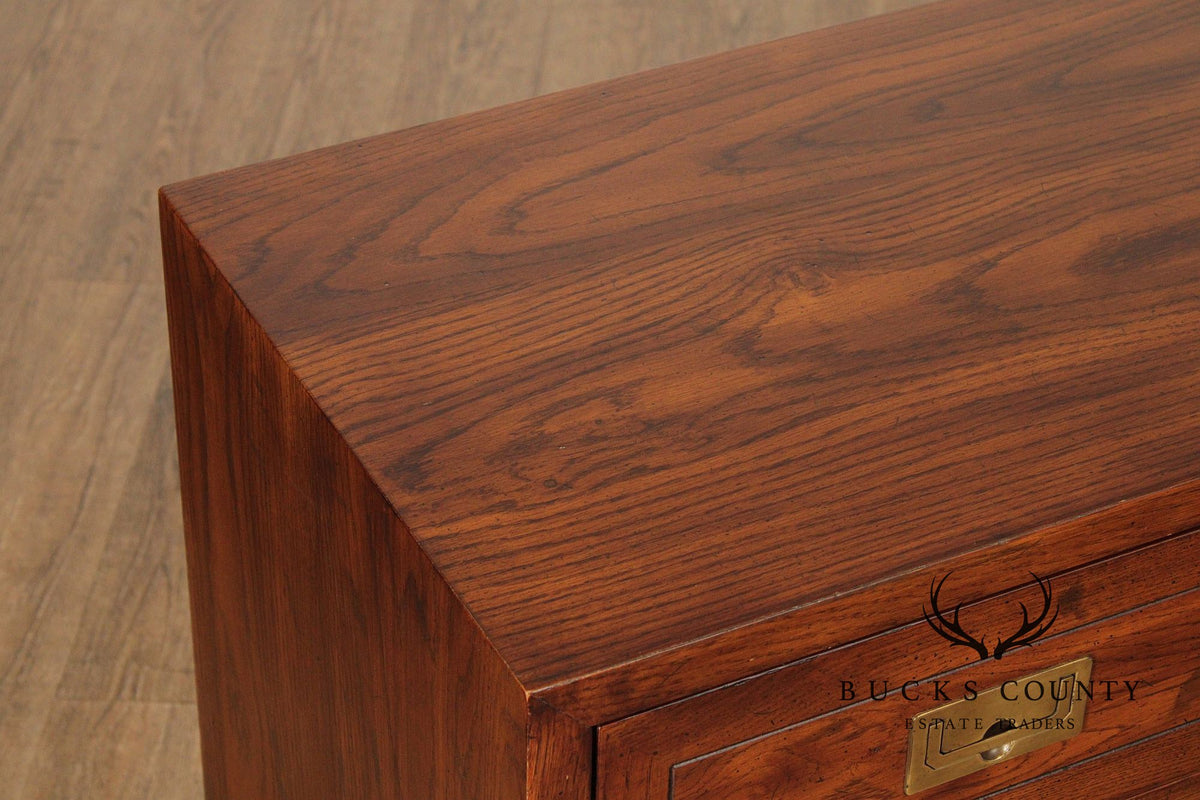 Henredon 'Scene One' Campaign Style Walnut Chest of Drawers