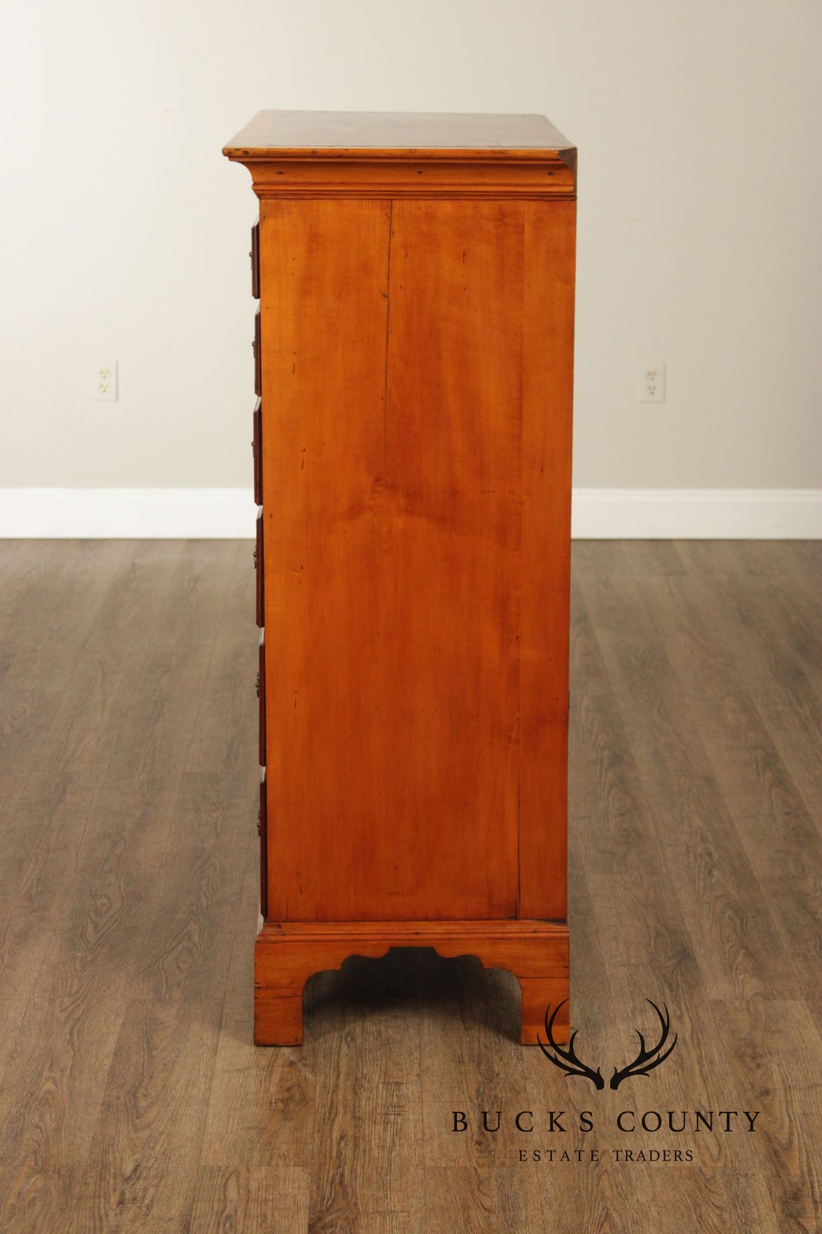 Antique American Chippendale Birdseye Maple Six Drawer Tall Chest, C.1780