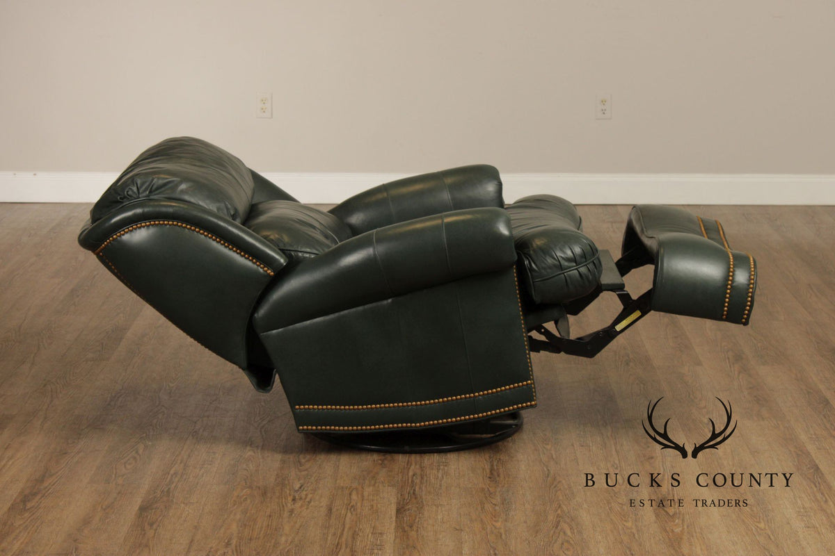 Hancock and Moore Leather Recliner Lounge Chair and Ottoman