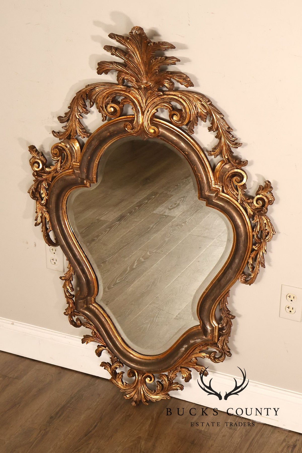 LaBarge Italian Rococo Style Giltwood Wall Mirror