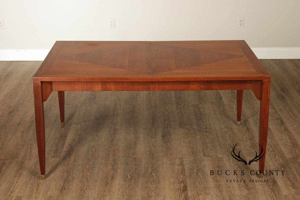 Baker Furniture Mid-Century Modern Style Walnut Extension Dining Table