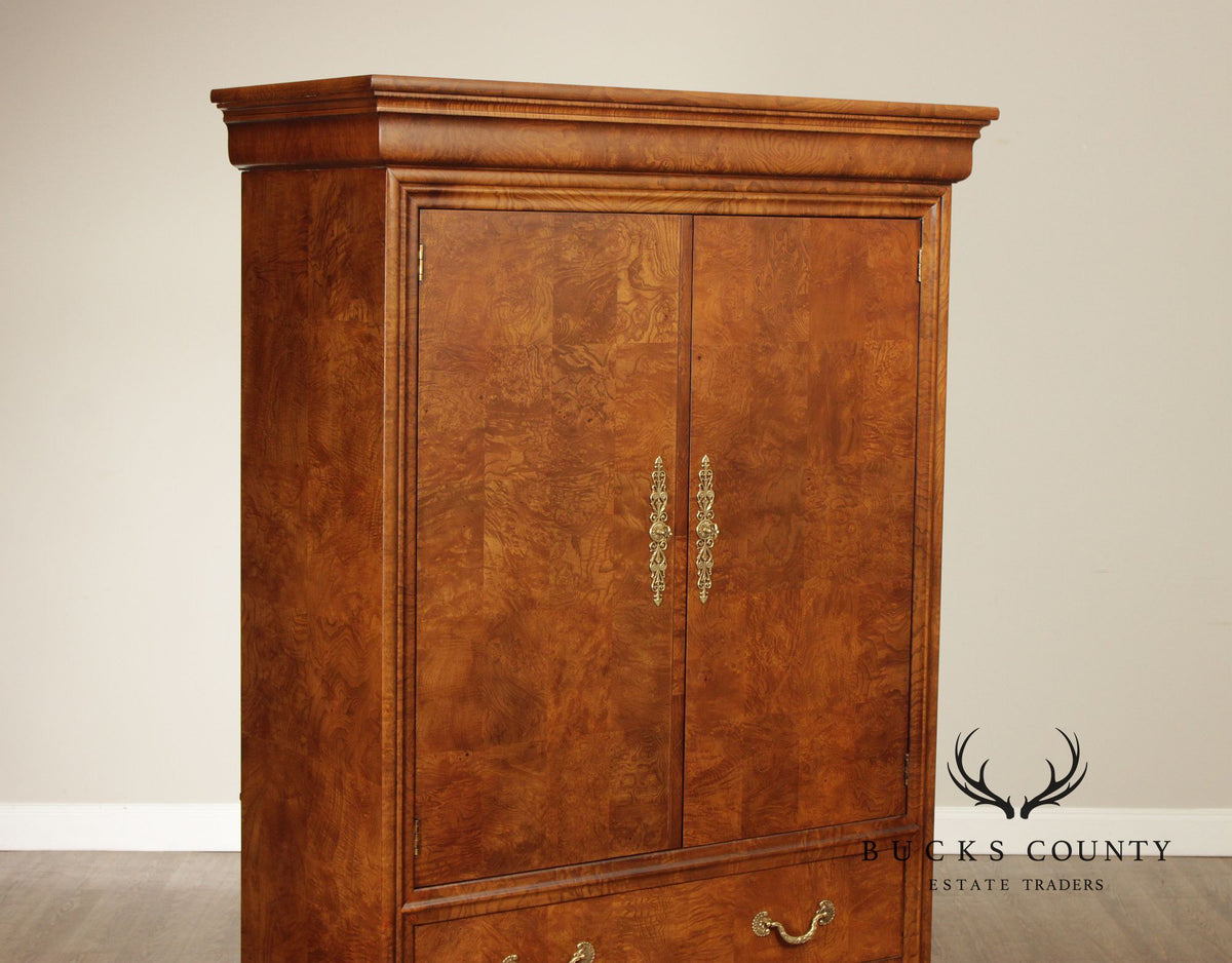 Henredon Charles X Collection Burlwood Armoire
