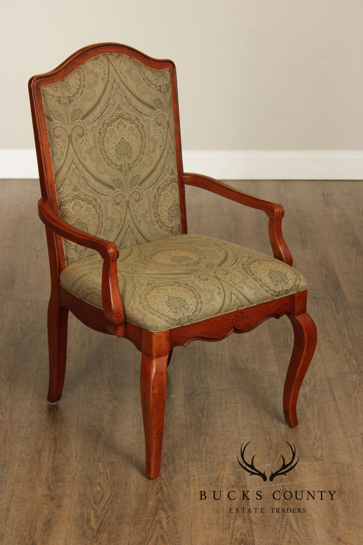 Hickory White Italian Provincial Set Of Eight Upholstered Dining Chairs