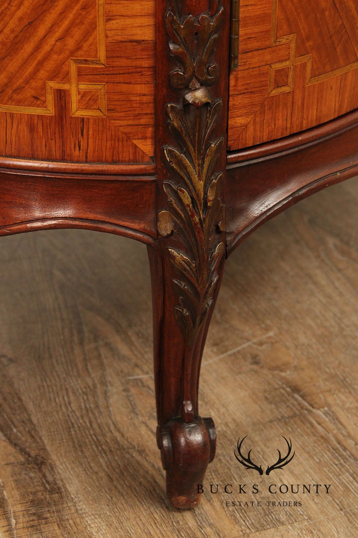 1930's French Louis XV Style Inlaid Satinwood Demilune Gentleman's High Chest
