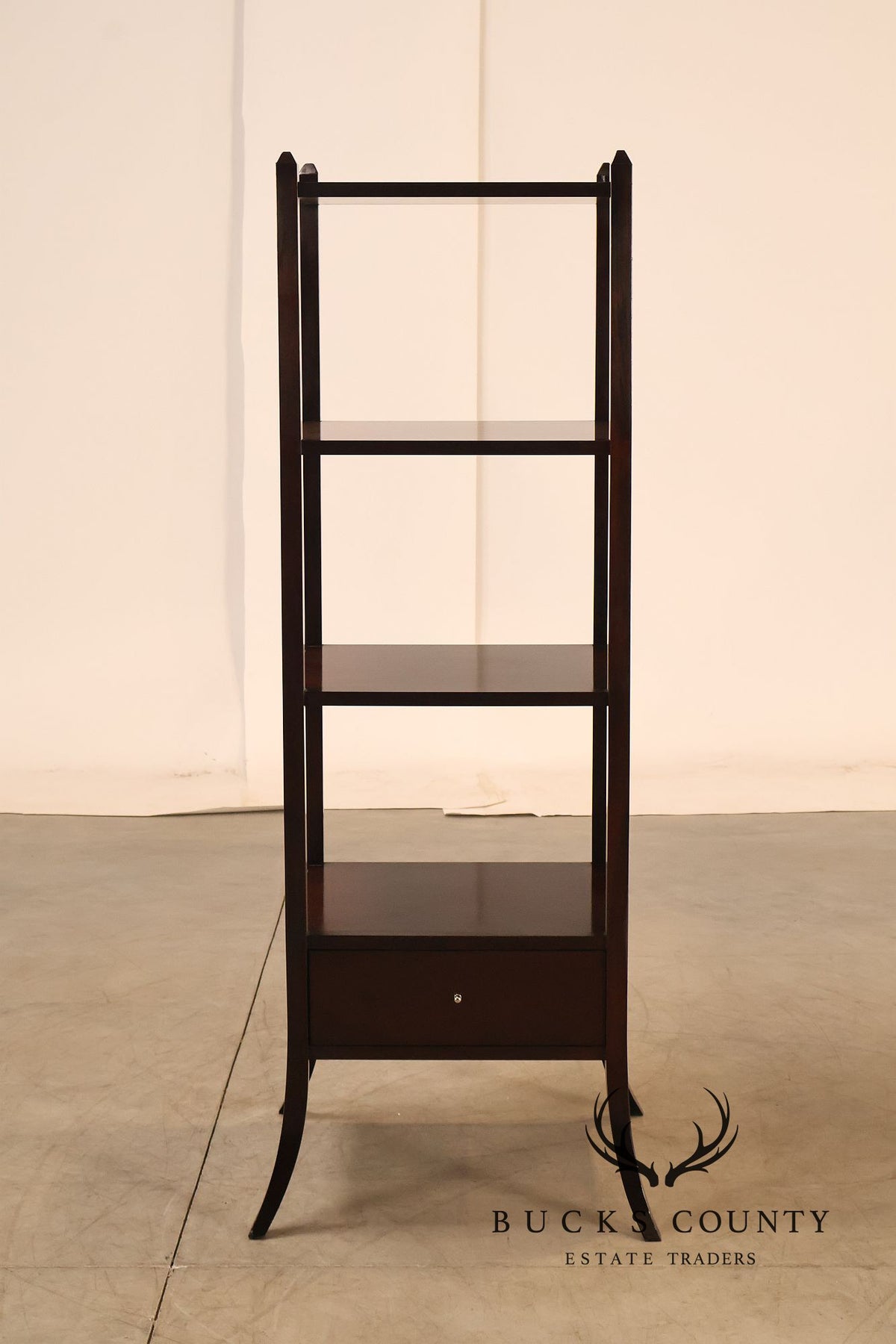 Baker Furniture Mahogany Four Tier Étagère With Drawer