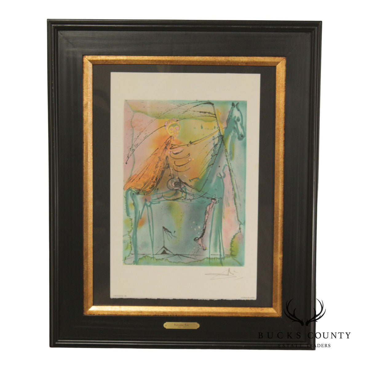 Salvador Dalí Framed Lithograph, 'Cheval De La Mort'