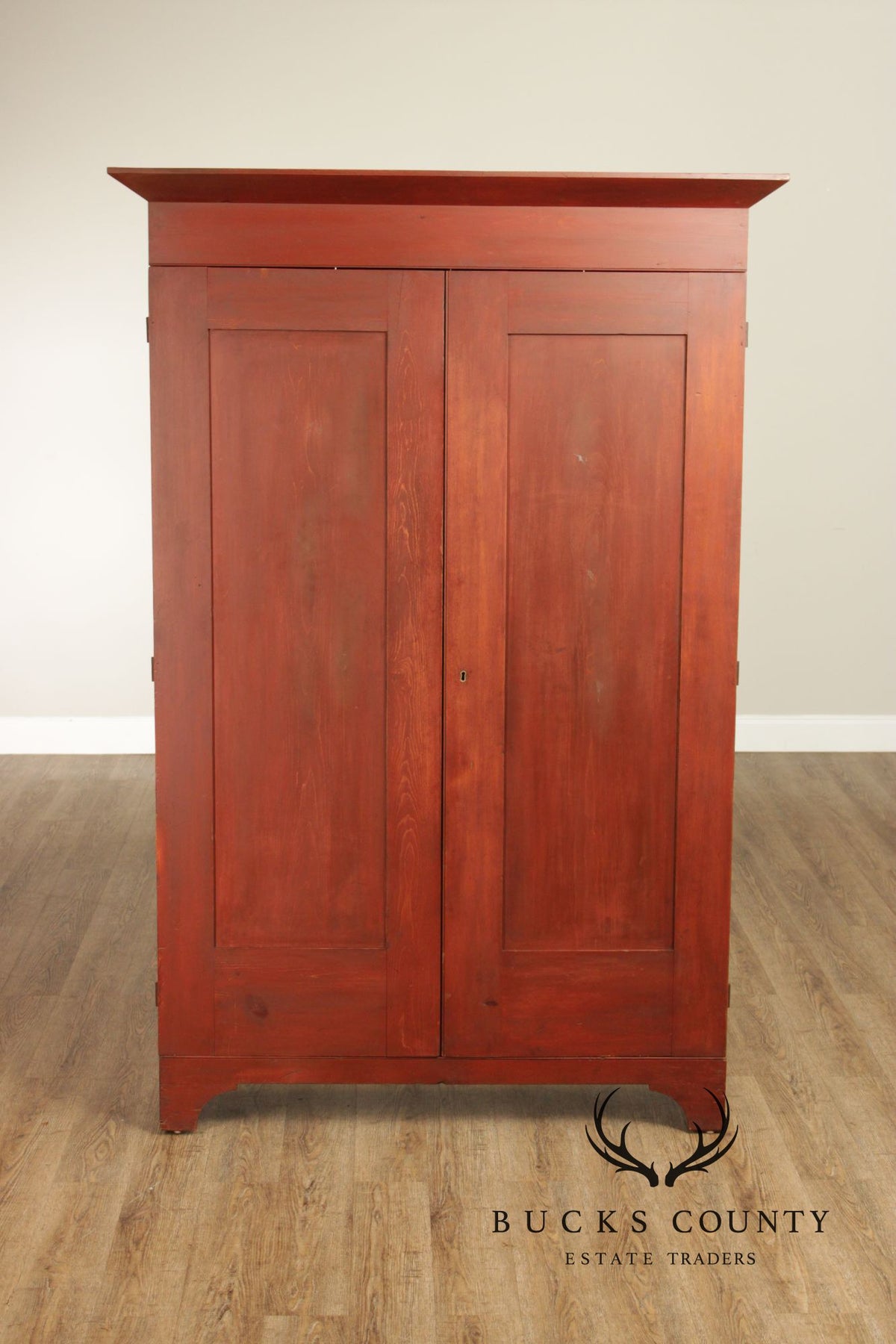 Antique American Farmhouse Painted Softwood Cupboard