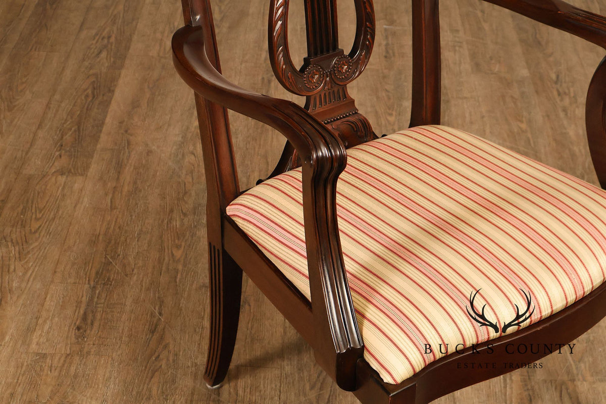Henkel Harris Mahogany Set Of Eight Lyre Back Dining Chairs
