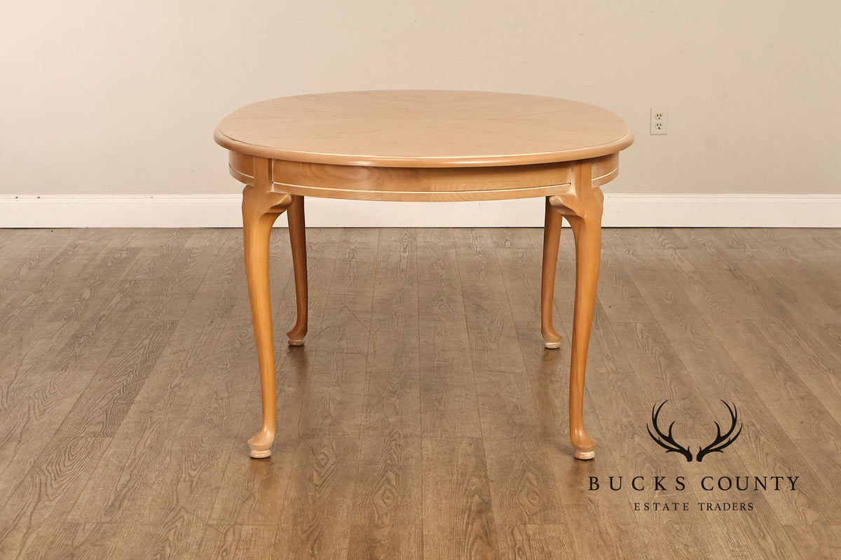 Vintage Hespeler Furniture Dining Table With Two Leaves And Six Dining Chairs