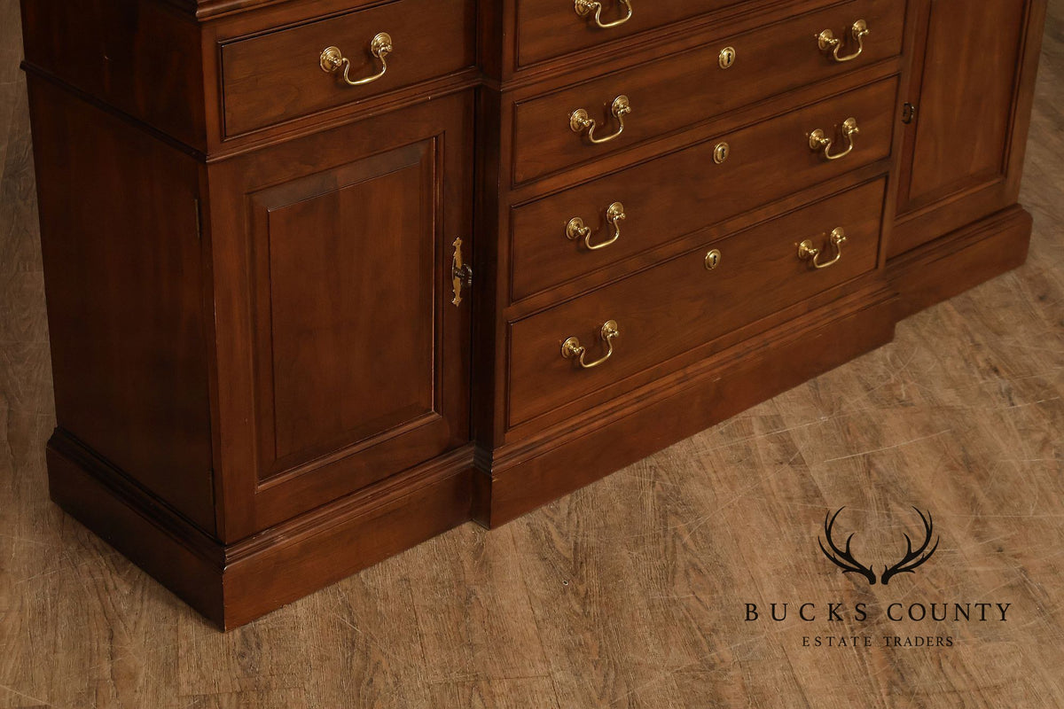 Stickley Traditional Style Cherry Breakfront China Cabinet
