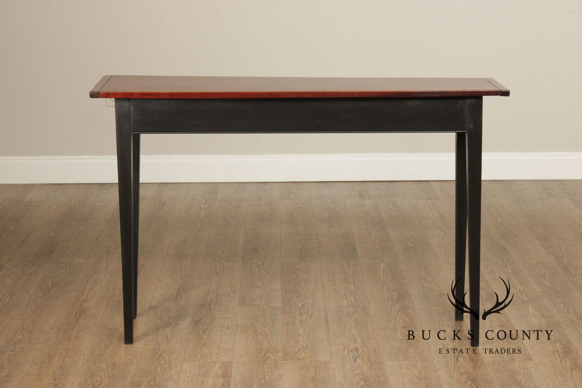 Shaker Style Painted Base Cherry Console Table