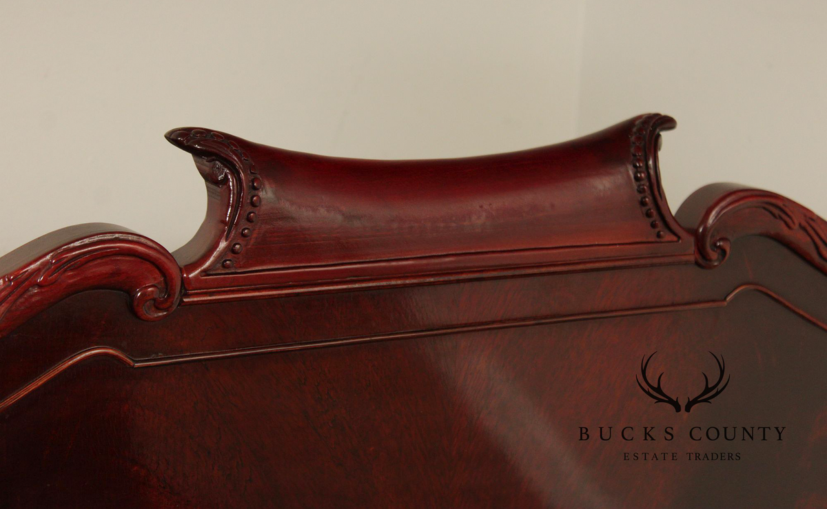 1940's French Louis XV Style Flame Mahogany Full Size Bed