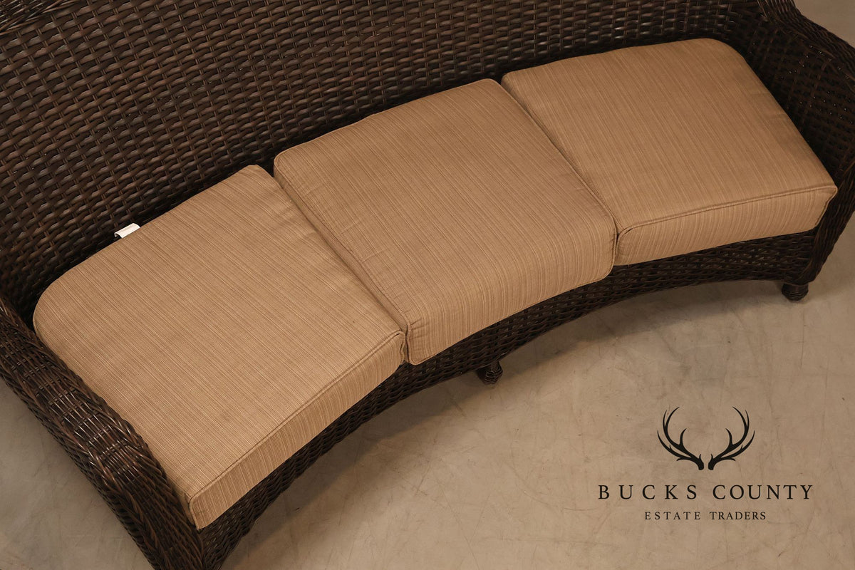Nothhcape Outdoor Wicker Curved 'Richmond' Patio Sofa With Sunbrella Cushions