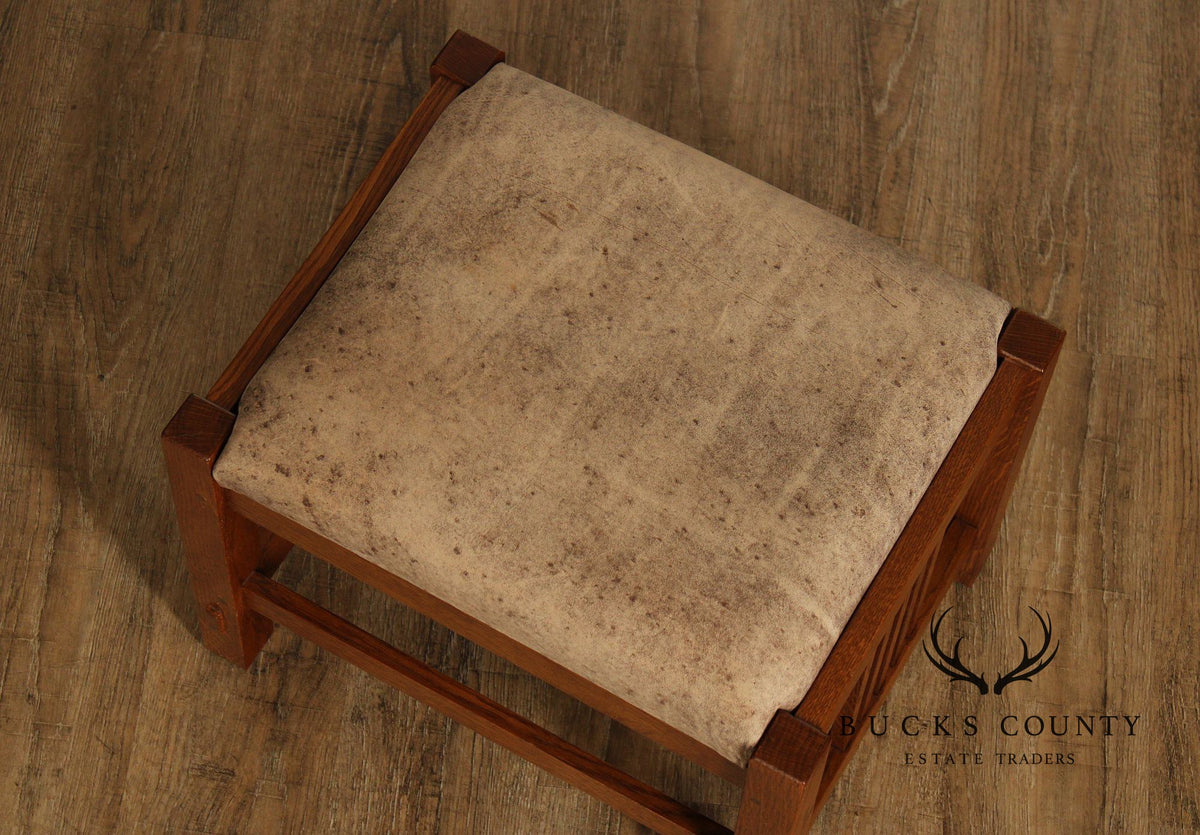 Stickley Mission Collection Oak and Leather Footstool