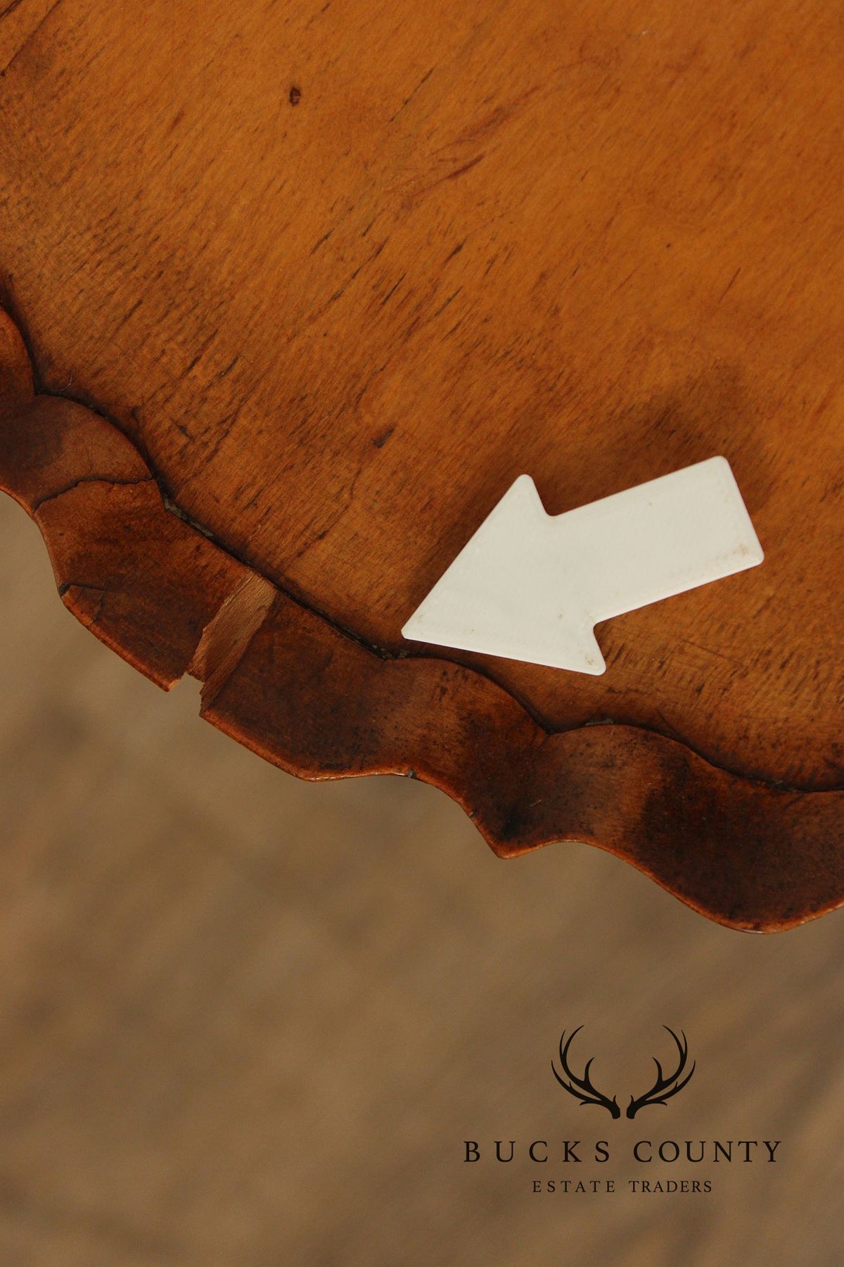 Queen Anne Style Tiger Maple Pie Crust Tilt Top Side Table