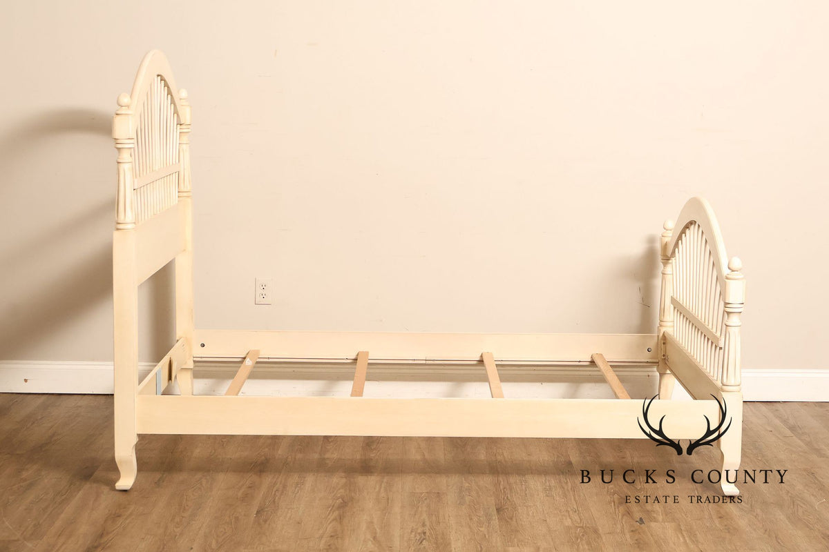 Ethan Allen French Country Style Cream Painted Full Spindle Bedframe