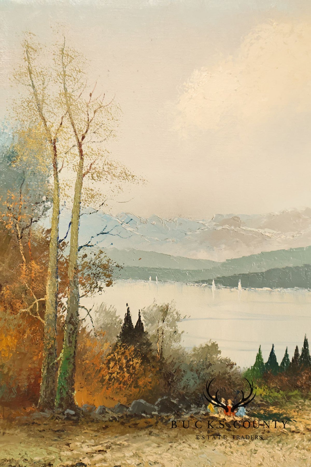 Wilhelm Brauer Framed Landscape Painting, Alpine Lake