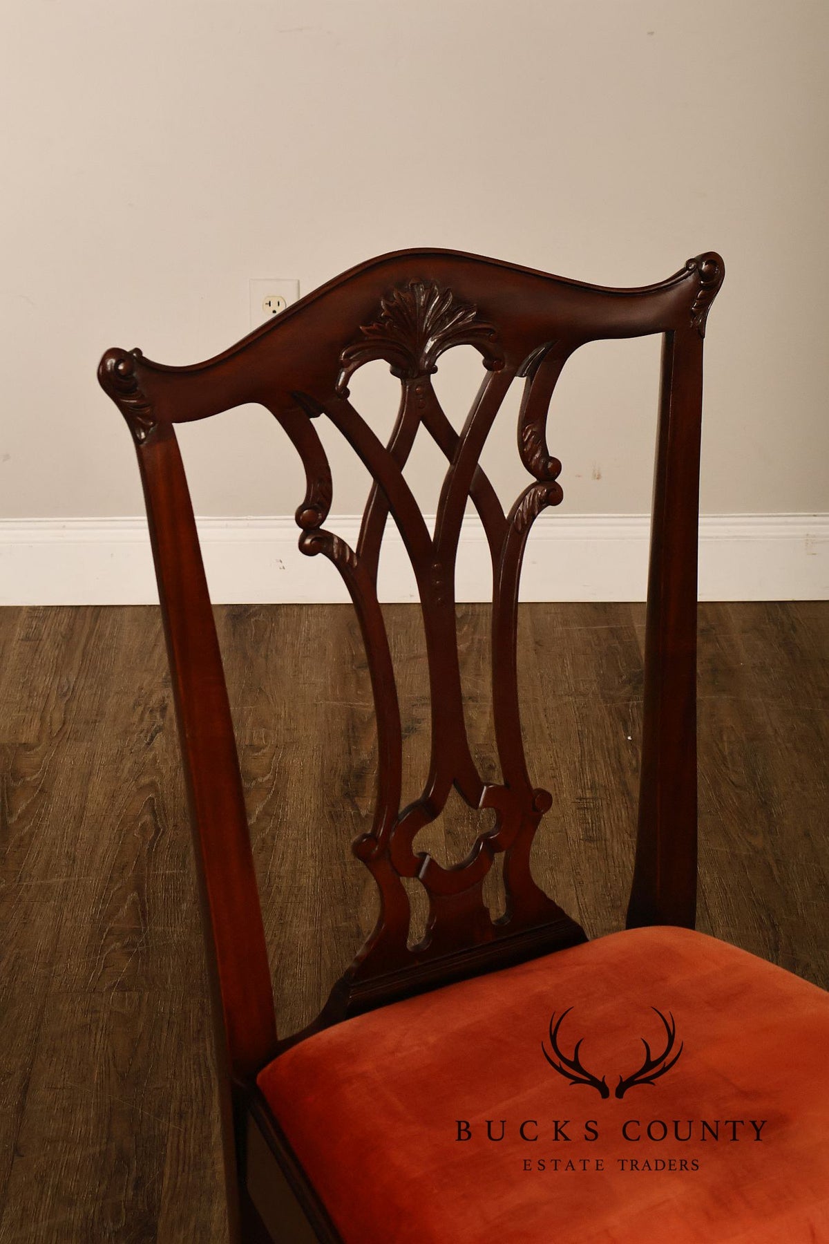 Maitland-Smith Set Of Eight Chippendale Style Mahogany Dining Chairs