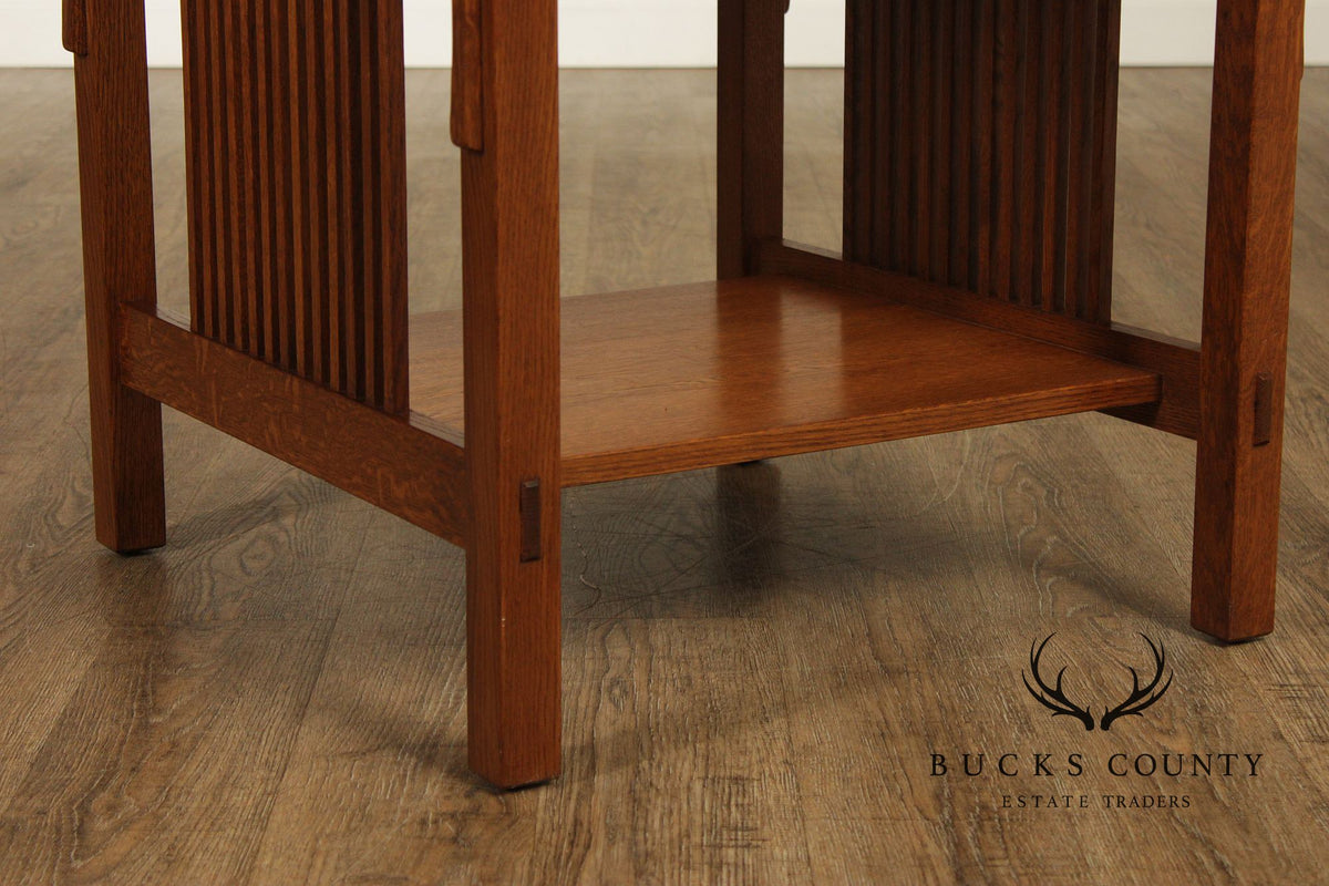 Stickley Mission Collection Oak Spindle Lamp Table