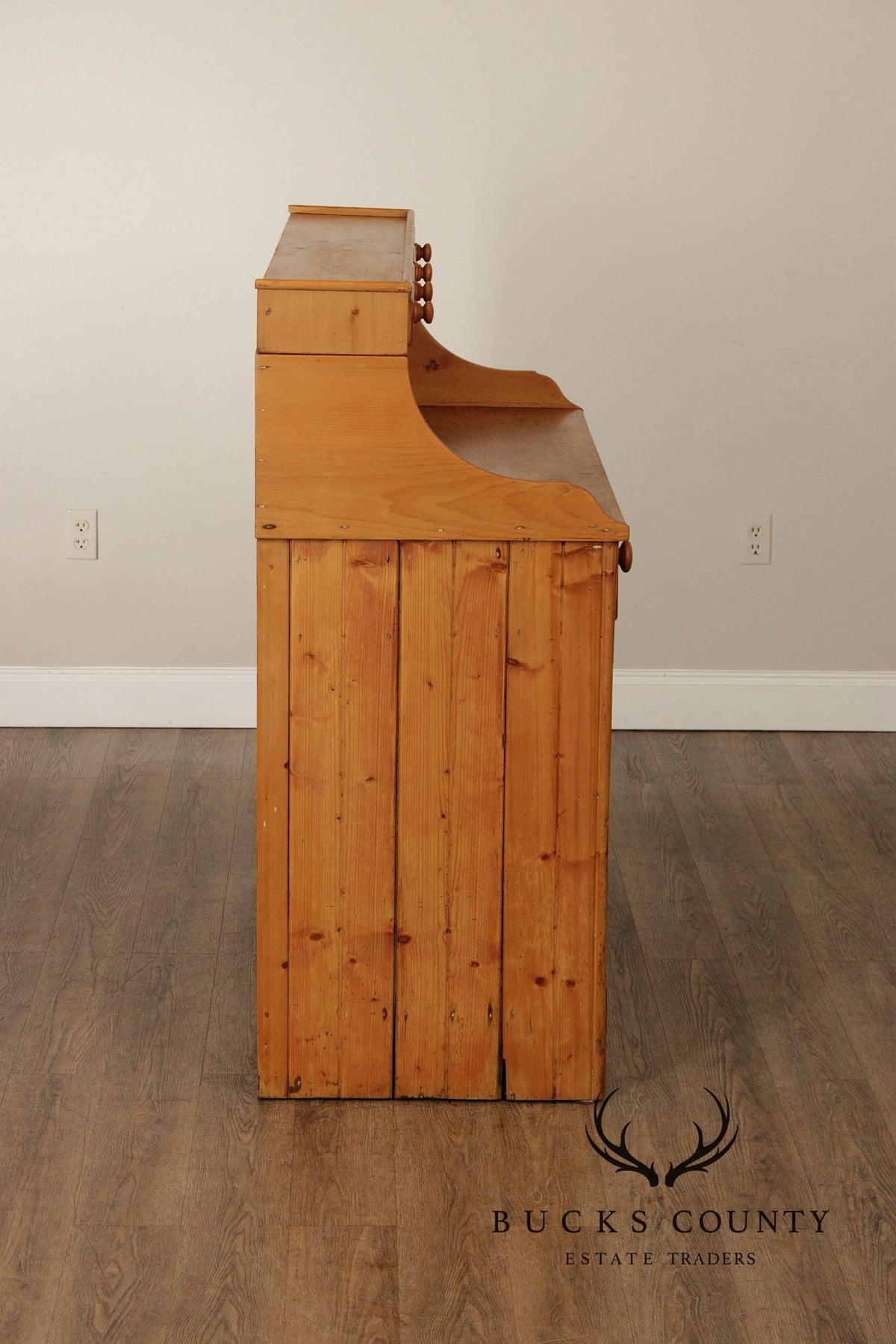 English Pine Step Back Hutch Dry Sink Cabinet