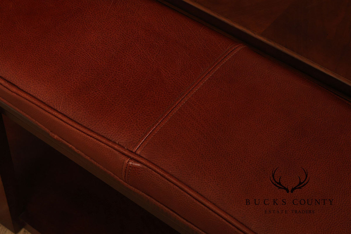 CTH Sherrill Occasional Leather Two-Tier Coffee Table