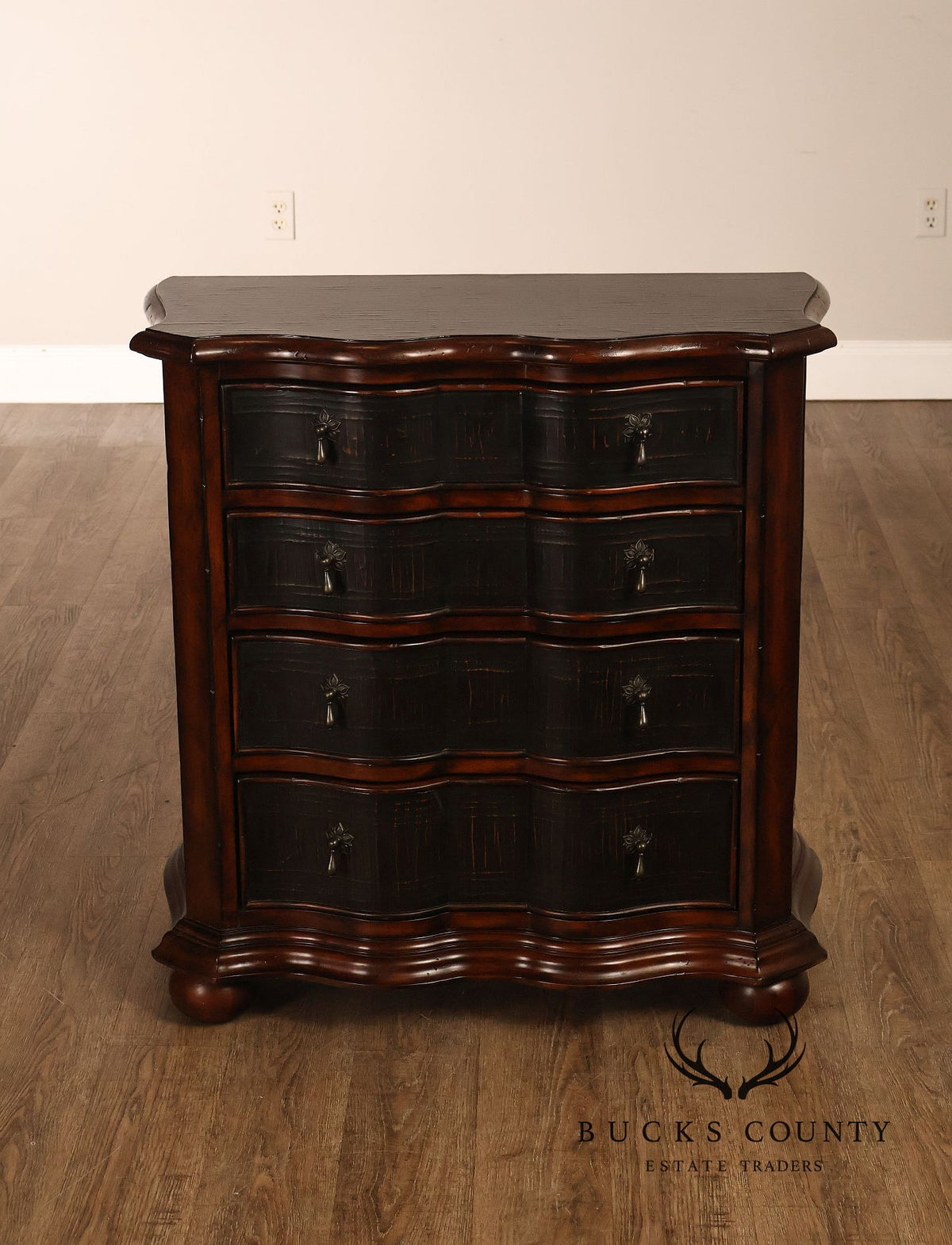 Ethan Allen Pair Of Serpentine Lucca Chests