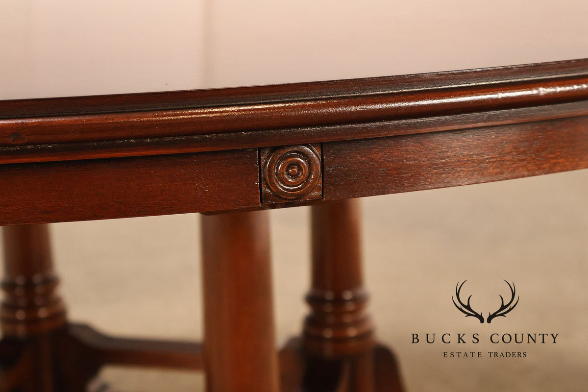 Bevan Funnell Inlaid Mahogany Round Extension Dining Table