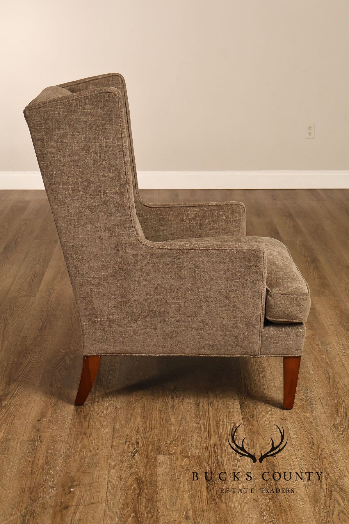 Hickory White Transitional Style Pair of High Back Wing Chairs