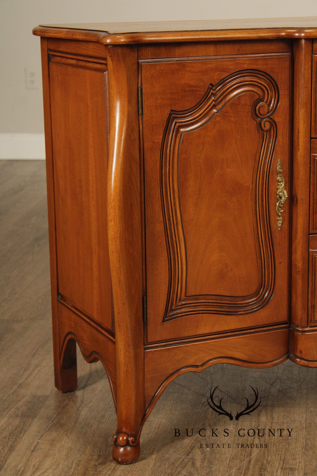 Vintage French Provincial Walnut Sideboard Buffet