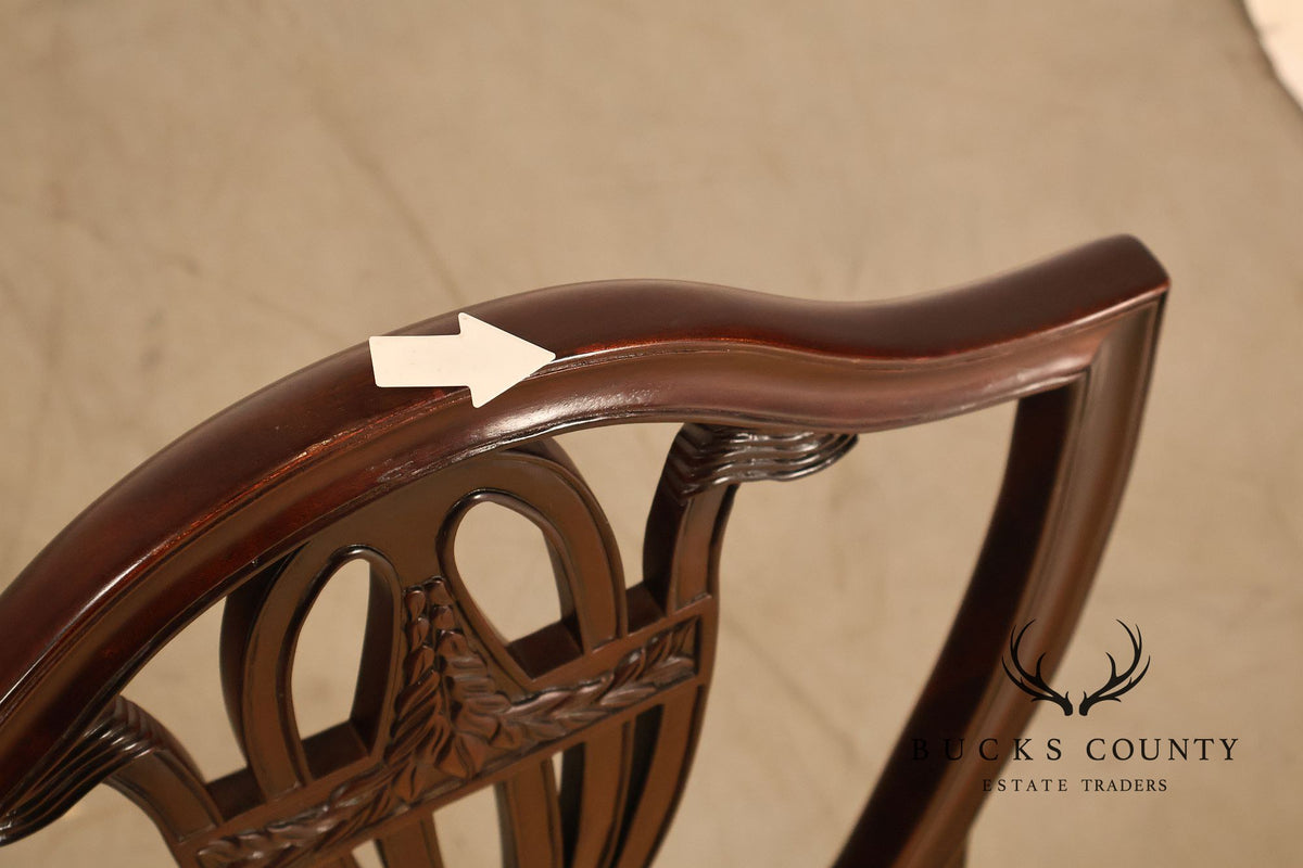 Baker Hepplewhite Style Pair of Mahogany Side Chairs
