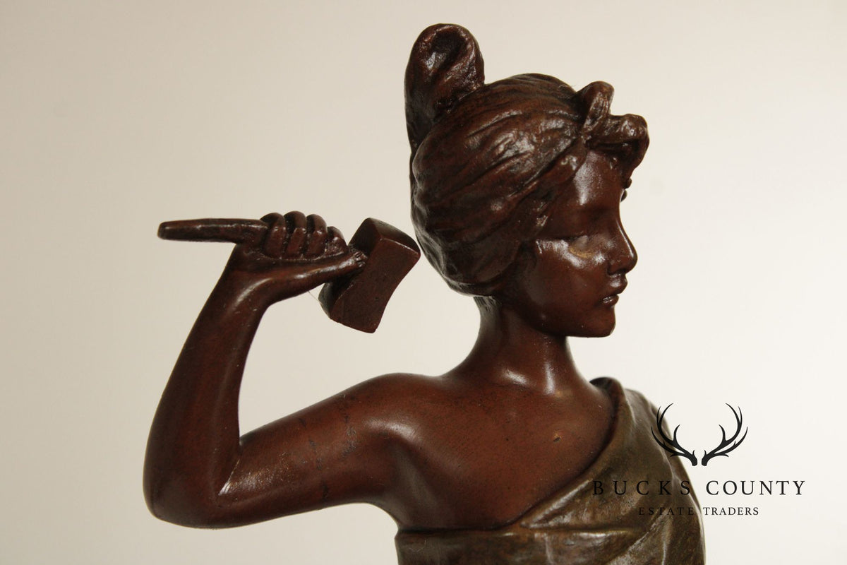Emmanuel Villanis Bronze Statue, 'The Sculptor'