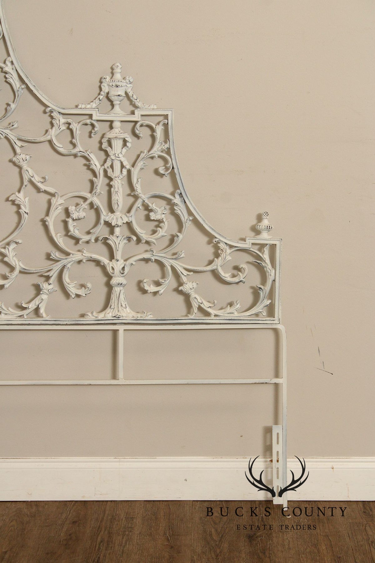 Rococo Style Ornate Metal King Headboard