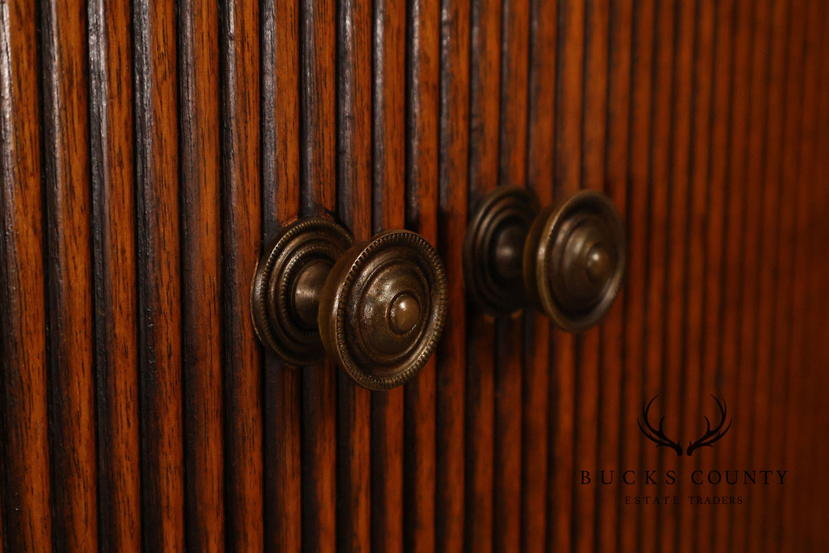 Federal Style Custom Mahogany Sideboard With Inlay And Tambour Door