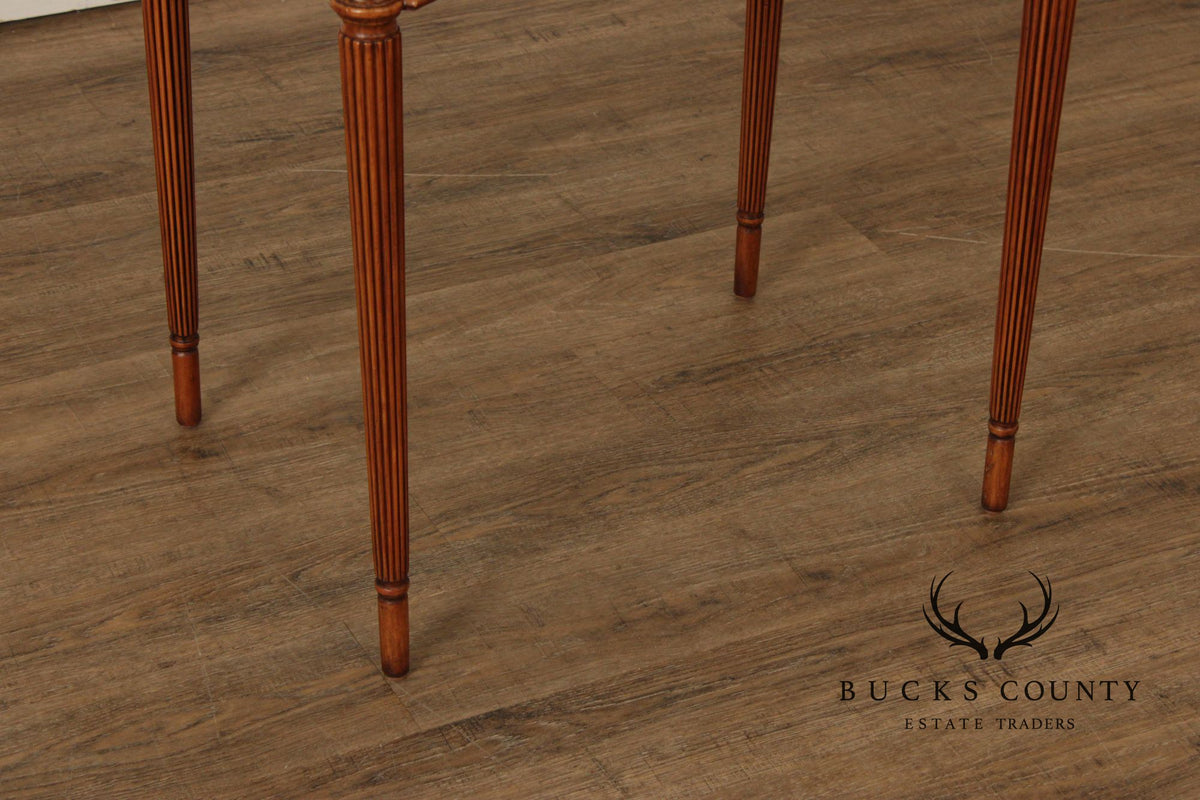 Maitland Smith Sheraton Style Single Drawer Inlaid Side Table