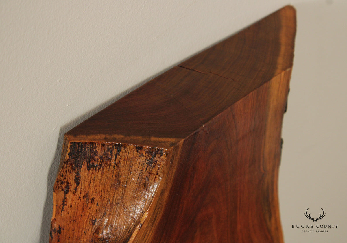 Mid Century Modern Style Live Edge Solid Wood Slab Wall Clock