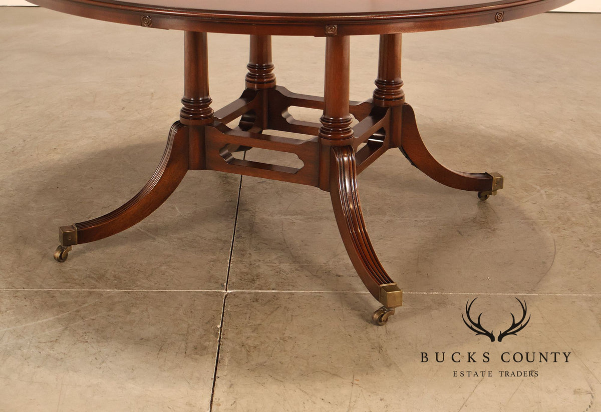 Bevan Funnell Inlaid Mahogany Round Extension Dining Table