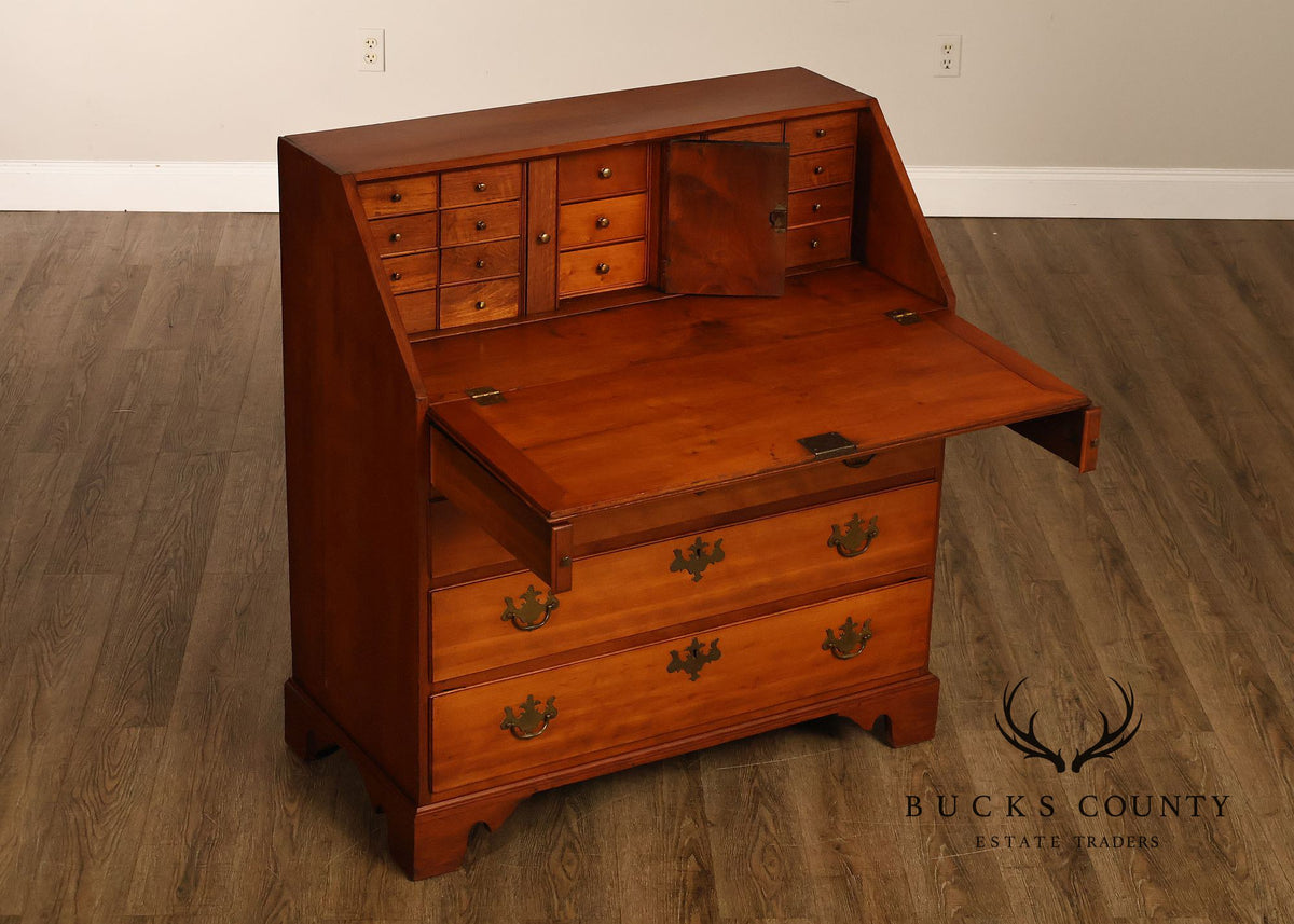 Antique Traditional Cherry Slant-Front Secretary Desk With Secret Compartments